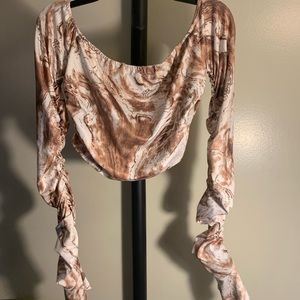 ruched marble crop top